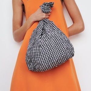 Zara White & Black Gingham Bag